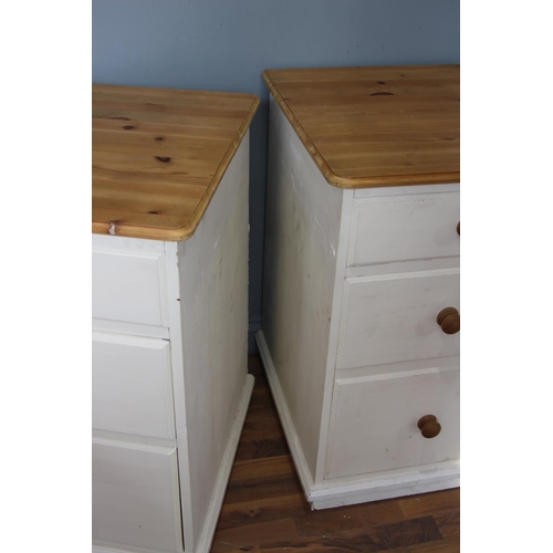 17 - PAIR OF LARGE PAINTED BEDSIDE TABLES
53CM X 61CM X 83CM