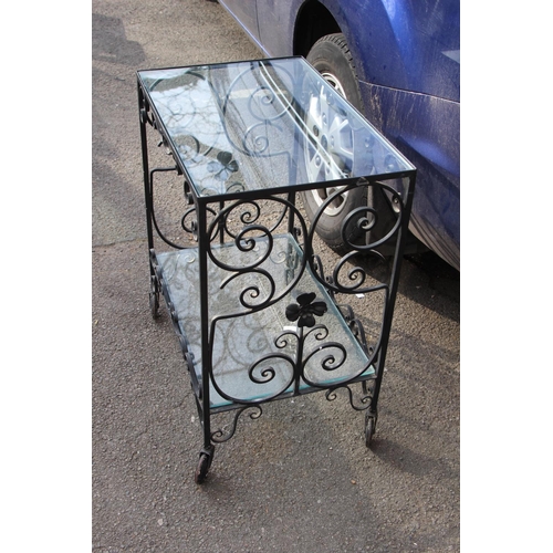 33 - GLASS AND METAL TROLLEY
62CM X 41CM X 70CM