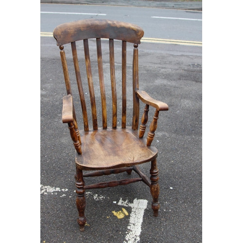 39 - ANTIQUE WINDSOR STYLE GRANDAD CHAIR
60CM X 106CM