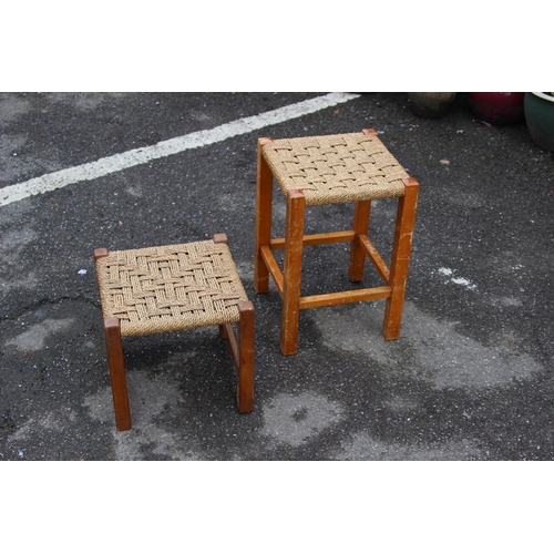 40 - 2 X STRING TOPPED STOOLS
LARGEST 30CM X 44CM