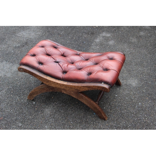 46 - VINTAGE LEATHER FOOT/GOUT STOOL
76CM X 35CM