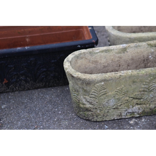 65 - 3 X STONE GARDEN POTS