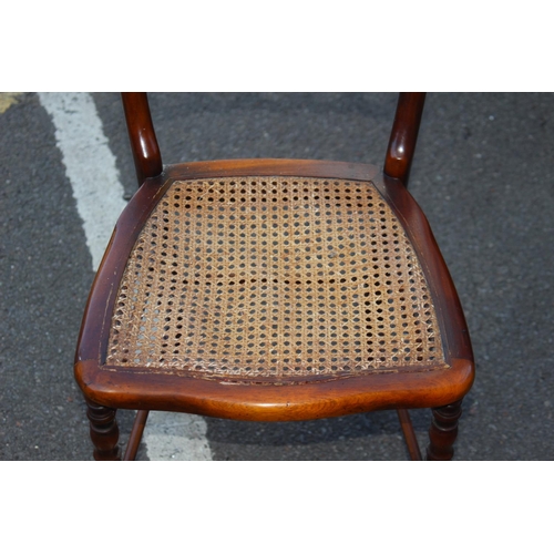 128 - VICTORIAN ORNATE RUSH SEATED CHAIR