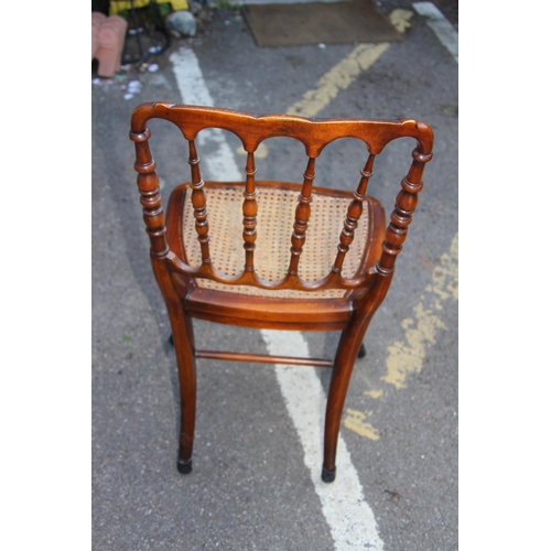 128 - VICTORIAN ORNATE RUSH SEATED CHAIR