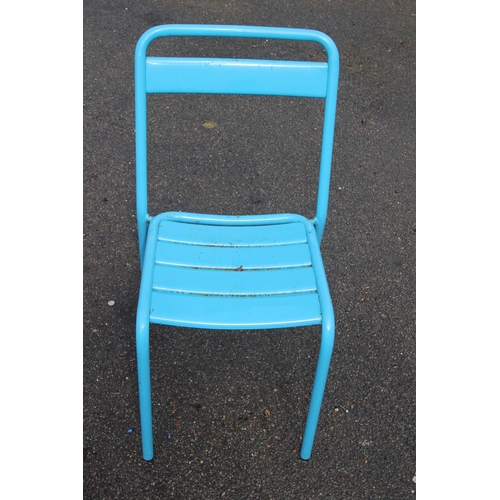 158 - 9 X METAL BISTRO CHAIRS