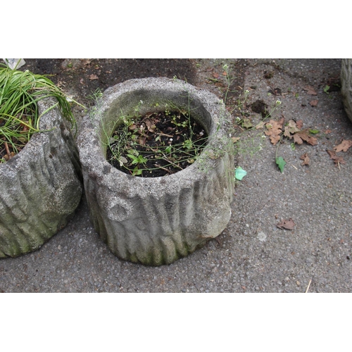 190 - TWO PAIRS OF STONE POTS