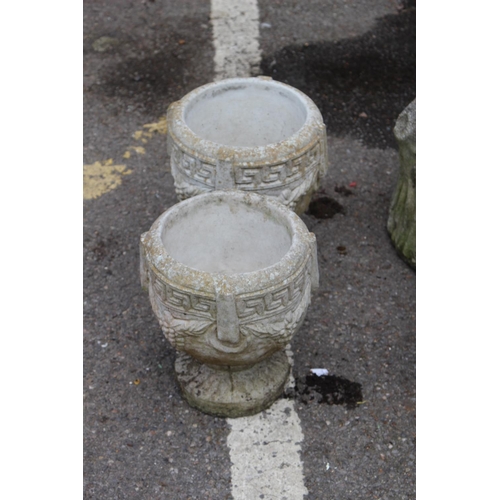 190 - TWO PAIRS OF STONE POTS