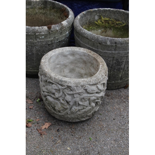 192 - 4 X STONE POTS