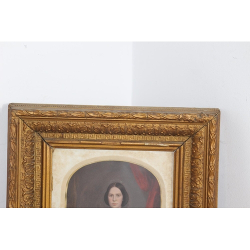 240A - ANTIQUE OIL ON BOARD IN GILT FRAME