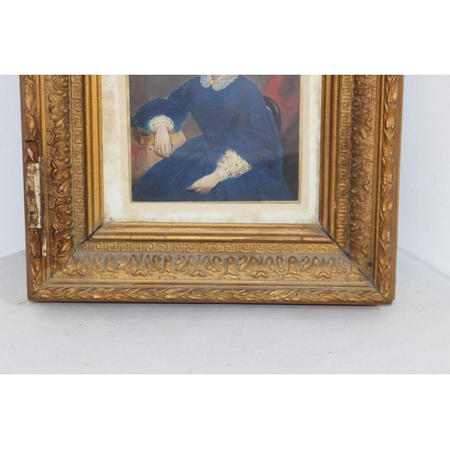 240A - ANTIQUE OIL ON BOARD IN GILT FRAME