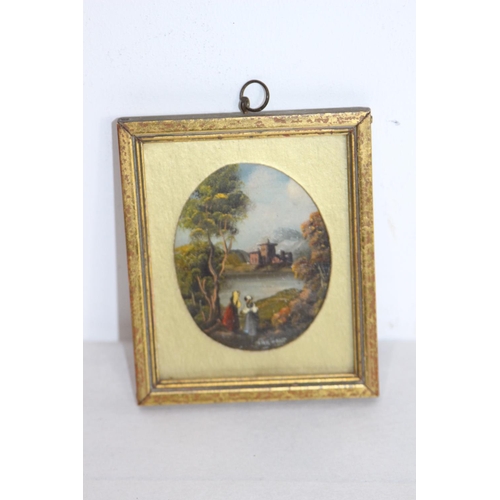 245 - MID 20TH CENTURY VAN HOLT MINIATURE OVAL OIL PAINTING ON A COPPER PANEL OF A DUTCH LANDSCAPE
11.5 X ... 