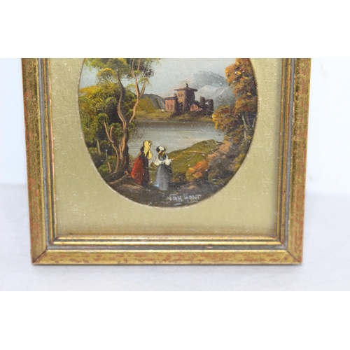 245 - MID 20TH CENTURY VAN HOLT MINIATURE OVAL OIL PAINTING ON A COPPER PANEL OF A DUTCH LANDSCAPE
11.5 X ... 