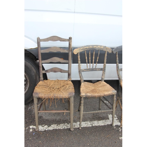 30 - ANTIQUE SEA GRASS AND CANE CHAIRS
93 X 41CM