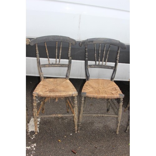 30 - ANTIQUE SEA GRASS AND CANE CHAIRS
93 X 41CM