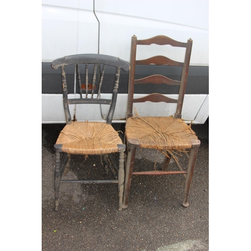 30 - ANTIQUE SEA GRASS AND CANE CHAIRS
93 X 41CM