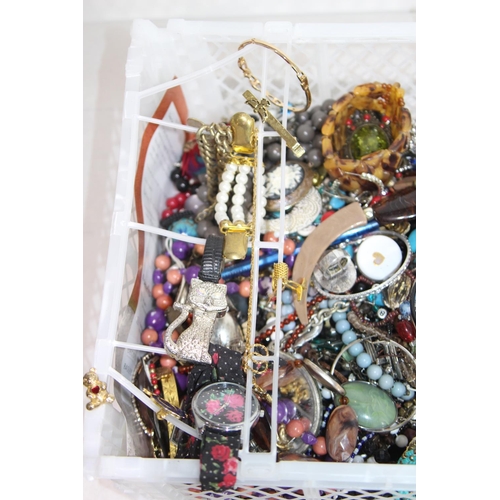 404 - BOX OF COSTUME JEWELLERY AND WATCHES