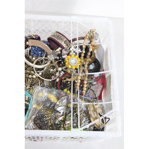 404 - BOX OF COSTUME JEWELLERY AND WATCHES