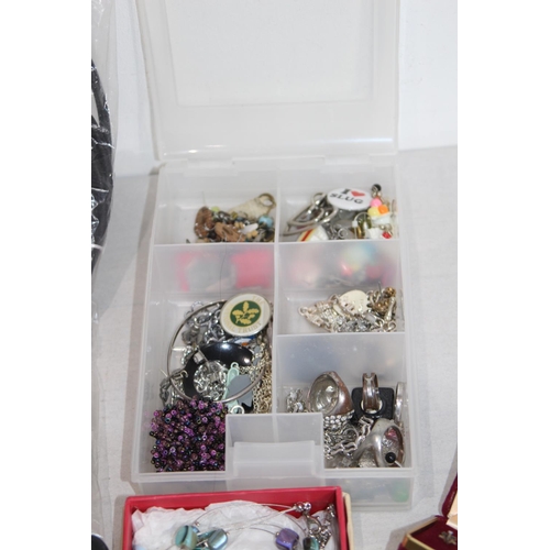 436 - LARGE BOX OF COSTUME JEWELLERY ETC