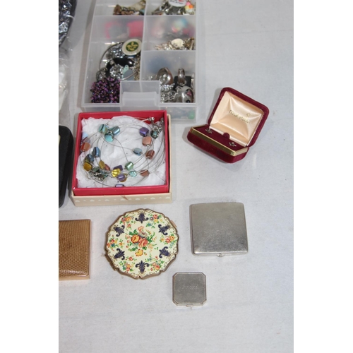 436 - LARGE BOX OF COSTUME JEWELLERY ETC