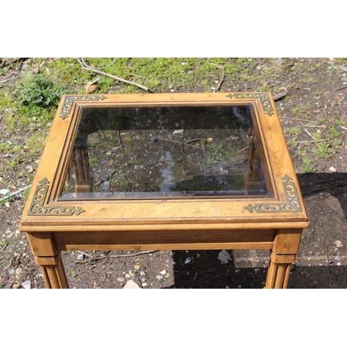 46 - GLASS TOPPED COFFEE TABLE
63 X 70 X 49CM