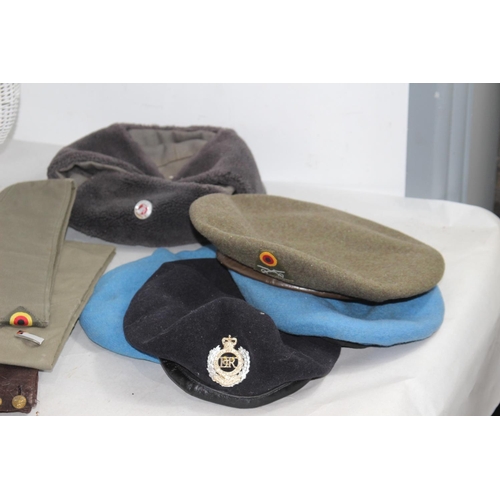 664 - 11 X ASSORTED CAPS AND BERETS