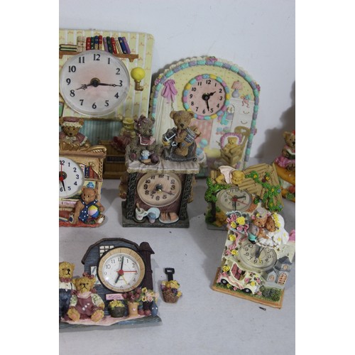 351 - QUANTITY OF TEDDY BEAR CLOCKS