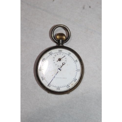 905 - ANTIQUE UNUSAL LAWRENCE AND MAYO STOPWATCH - SWISS HALLMARK - MARKED 925 SILVER
GLASS MISSING
5 X 7 ... 