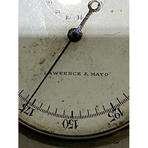 905 - ANTIQUE UNUSAL LAWRENCE AND MAYO STOPWATCH - SWISS HALLMARK - MARKED 925 SILVER
GLASS MISSING
5 X 7 ... 