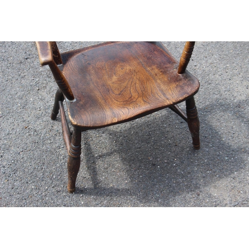 11 - ANTIQUE ELM CARVER CHAIR - A/F
55 X 86CM