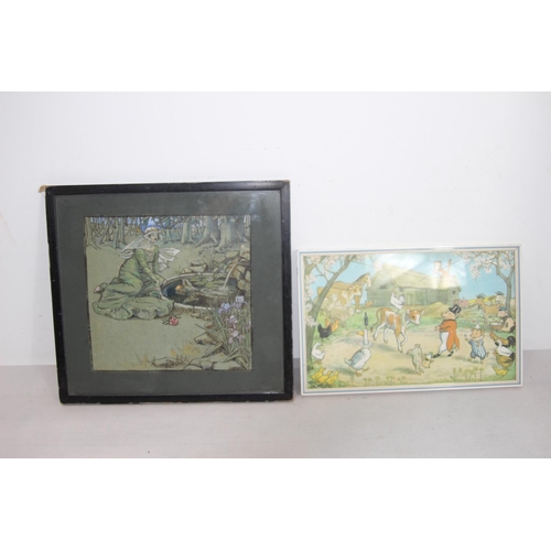 150 - 2 X MOLLY BRENT CARICATURE PICTURES ONE CALLED THE FROG PRINCE 
36 X 33CM