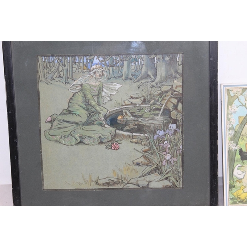 150 - 2 X MOLLY BRENT CARICATURE PICTURES ONE CALLED THE FROG PRINCE 
36 X 33CM