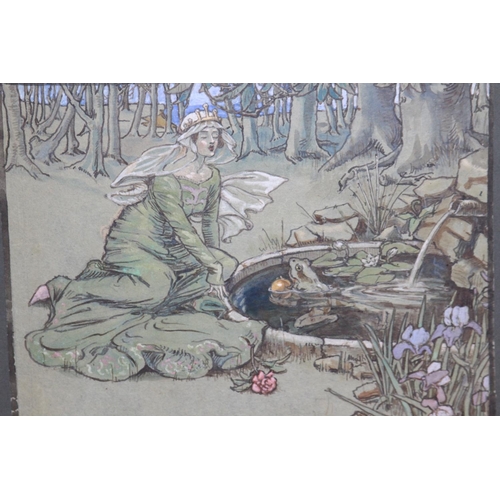 150 - 2 X MOLLY BRENT CARICATURE PICTURES ONE CALLED THE FROG PRINCE 
36 X 33CM