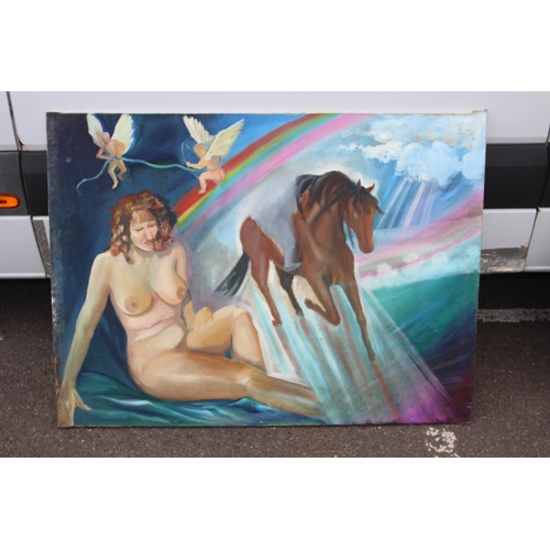158 - NUDE ON HORSE OIL ON CANVAS
122 X 89CM