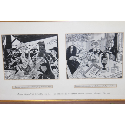 162 - 3 X INTERESTING CARICATURE PRINTS
56 X 34CM