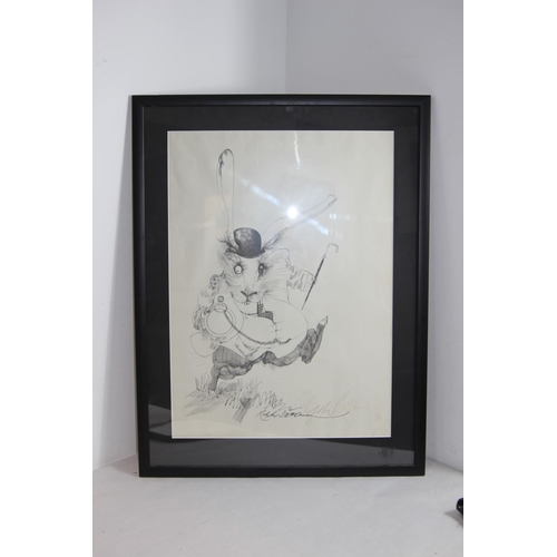 170 - RALPH STEADMAN WHITE RABBIT ALICE IN WONDERLAND PICTURE AND BOOK
60 X 79CM