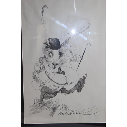 170 - RALPH STEADMAN WHITE RABBIT ALICE IN WONDERLAND PICTURE AND BOOK
60 X 79CM