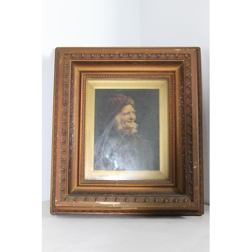 184 - ANTIQUE SIGNED PORTRAIT OIL ON CANVAS BY J CLARK - 1912
49 X 44CM