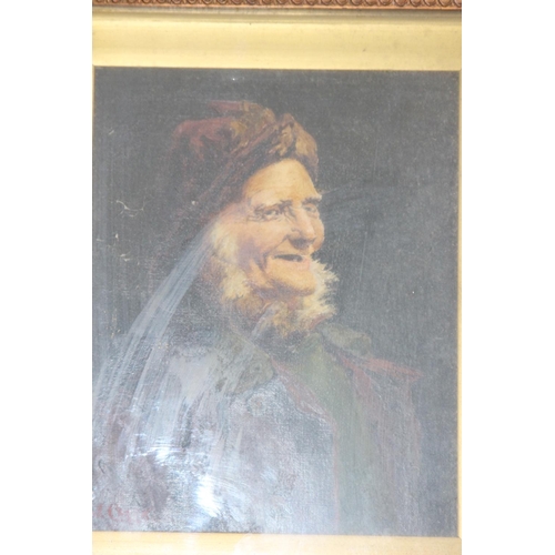 184 - ANTIQUE SIGNED PORTRAIT OIL ON CANVAS BY J CLARK - 1912
49 X 44CM