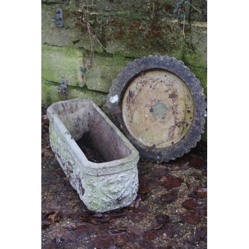 169 - GARDEN TROUGH AND BIRD BATH STAND 
71 X 26