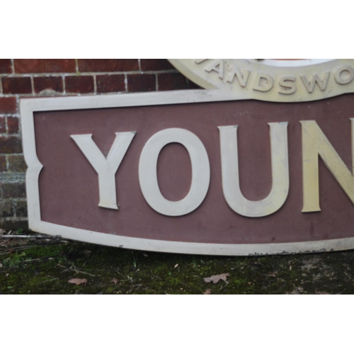 182 - LARGER YOUNGS THE RAM BREWERY PUB SIGN
210 X 146CM