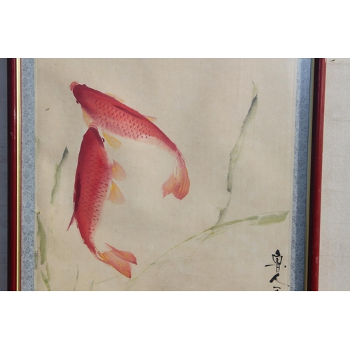 215 - VINTAGE ORIENTAL WATERCOLOUR 
92 X 53CM