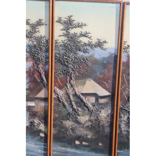 216 - 4 X ORIENTAL PANELS 
61 X 24CM