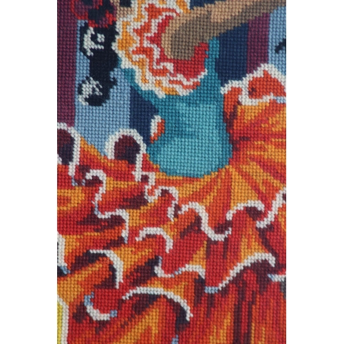 238 - WOOL SPANISH DANCER PICTURE 
62 X 52CM