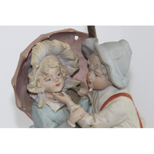 272 - ANTIQUE CERAMIC LAMP FOR BOY AND GIRL 
65CM