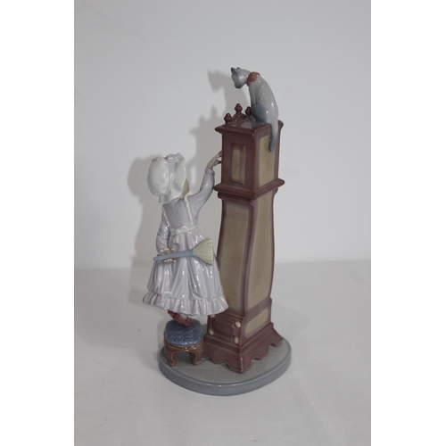 361 - LLADRO GIRL WITH GRANDFATHER CLOCK
28CM