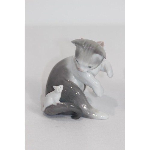 367 - 2 X LLADRO CAT FIGURES 
13CM