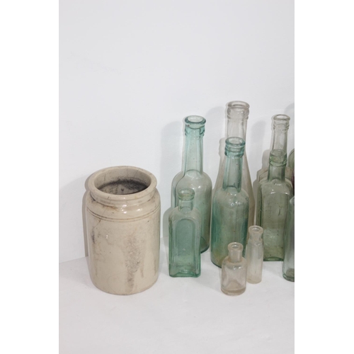 444 - QUANTITY OF VINTAGE GLASS BOTTLES
26CM