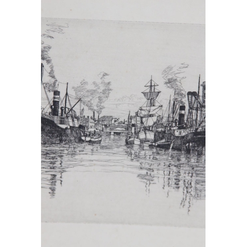 478 - PEN AND INK DRAWING OF BRISTOL DOCKS BY EDWARD CHARLTON