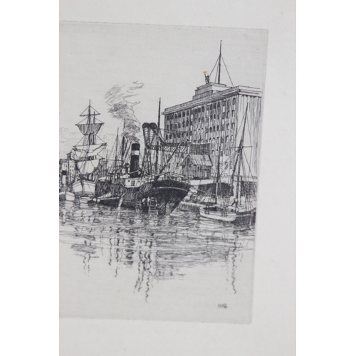 478 - PEN AND INK DRAWING OF BRISTOL DOCKS BY EDWARD CHARLTON