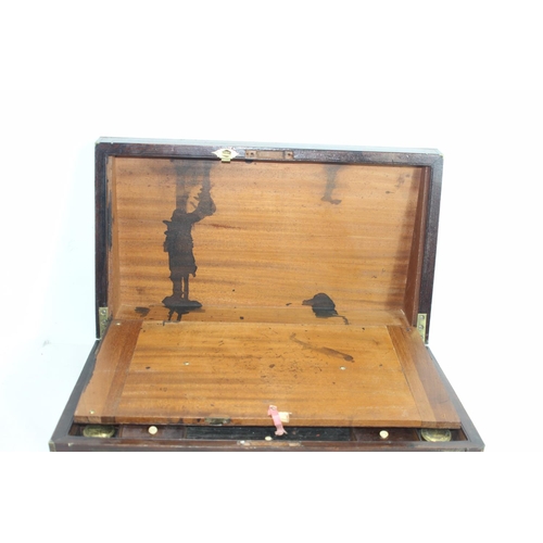 489 - ANTIQUE WRITING SLOPE 
46 X 26 X 18CM